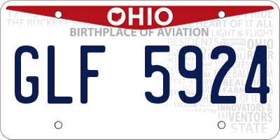 OH license plate GLF5924