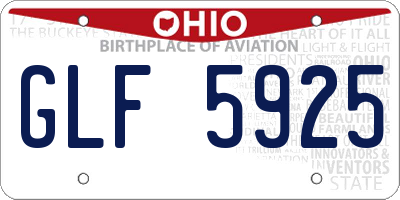 OH license plate GLF5925