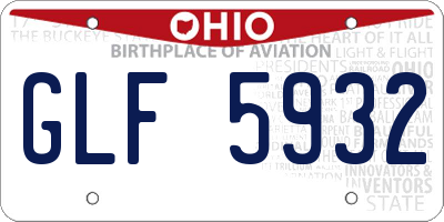 OH license plate GLF5932