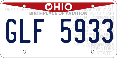 OH license plate GLF5933