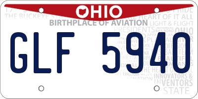 OH license plate GLF5940