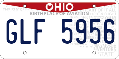 OH license plate GLF5956