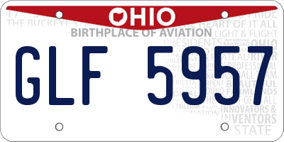 OH license plate GLF5957