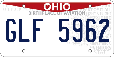 OH license plate GLF5962