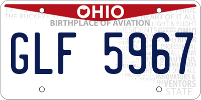 OH license plate GLF5967