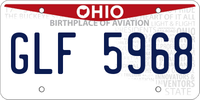 OH license plate GLF5968