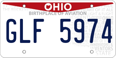 OH license plate GLF5974