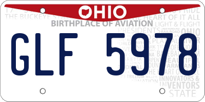 OH license plate GLF5978