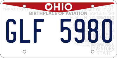 OH license plate GLF5980