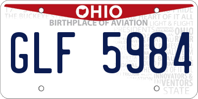 OH license plate GLF5984