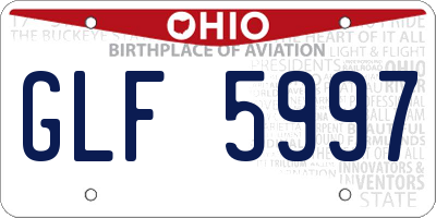 OH license plate GLF5997