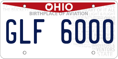 OH license plate GLF6000