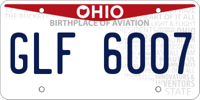 OH license plate GLF6007