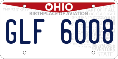 OH license plate GLF6008