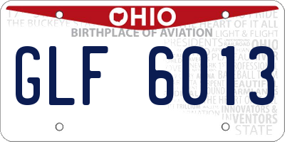 OH license plate GLF6013