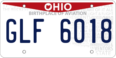 OH license plate GLF6018