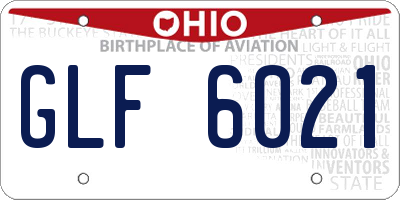 OH license plate GLF6021