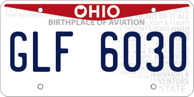 OH license plate GLF6030