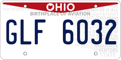 OH license plate GLF6032