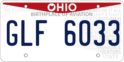OH license plate GLF6033