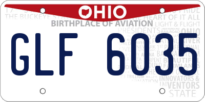 OH license plate GLF6035