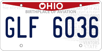 OH license plate GLF6036