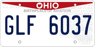 OH license plate GLF6037