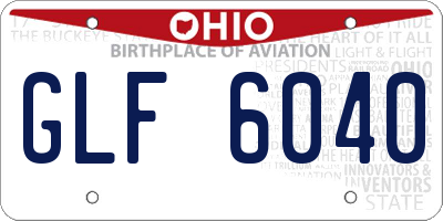 OH license plate GLF6040