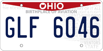 OH license plate GLF6046
