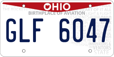 OH license plate GLF6047