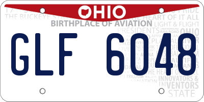 OH license plate GLF6048