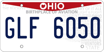 OH license plate GLF6050