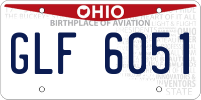 OH license plate GLF6051