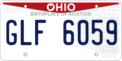 OH license plate GLF6059