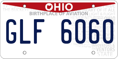 OH license plate GLF6060