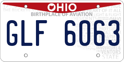 OH license plate GLF6063