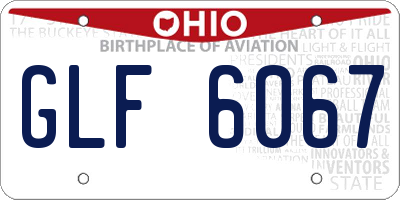 OH license plate GLF6067