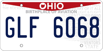 OH license plate GLF6068