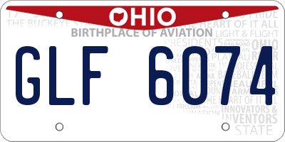 OH license plate GLF6074