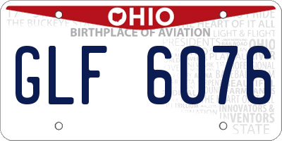 OH license plate GLF6076