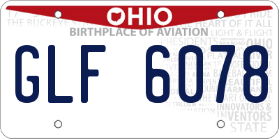 OH license plate GLF6078