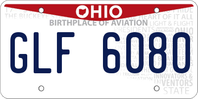 OH license plate GLF6080
