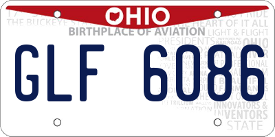 OH license plate GLF6086