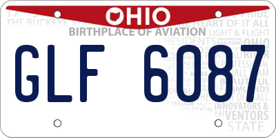 OH license plate GLF6087