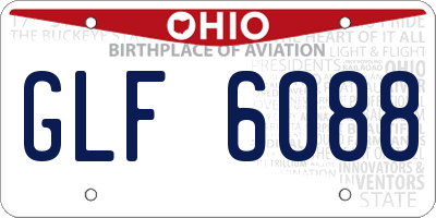 OH license plate GLF6088