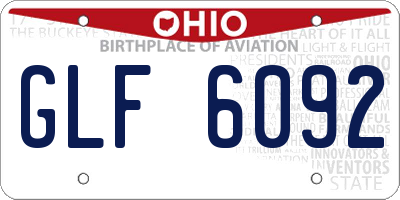 OH license plate GLF6092