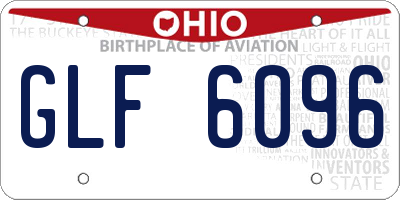 OH license plate GLF6096