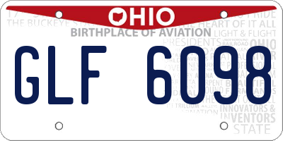 OH license plate GLF6098