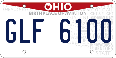OH license plate GLF6100
