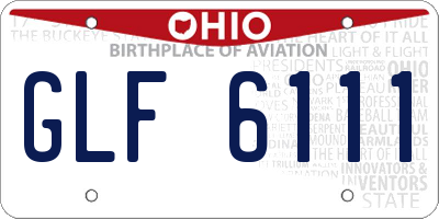 OH license plate GLF6111